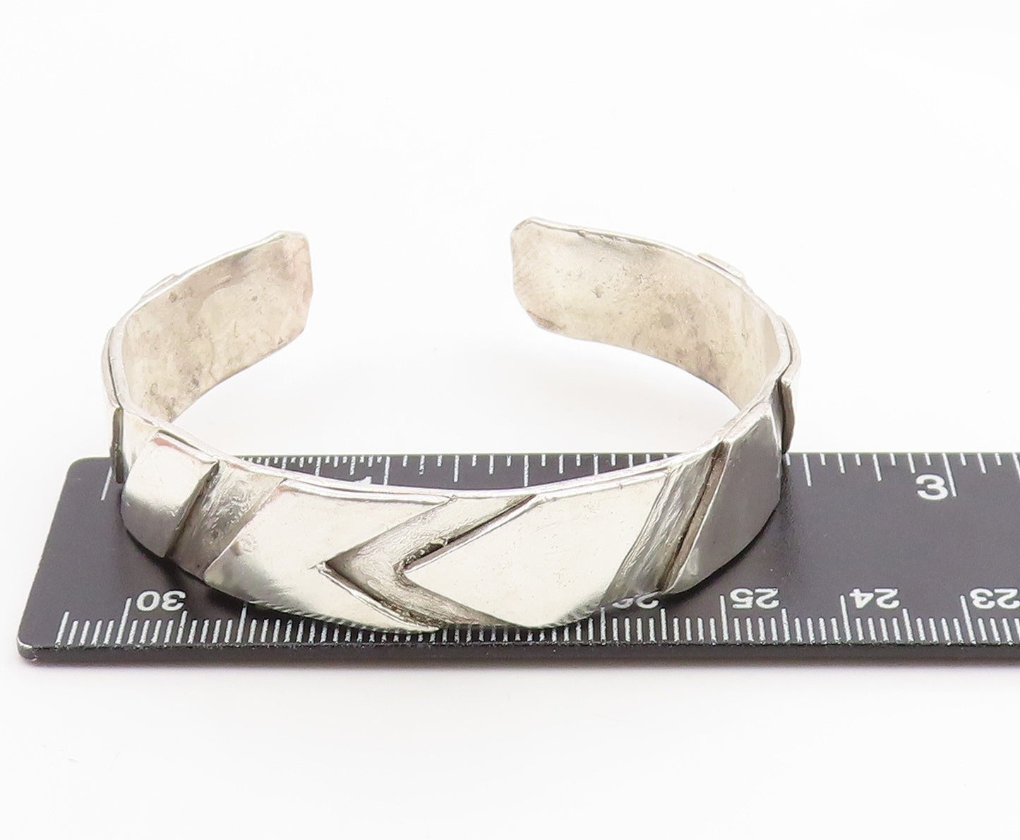 925 Sterling Silver Vintage Bracelet JEAN SMITH Classic Geometric Cuff  BT12010