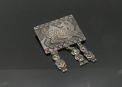 925 Sterling Silver  Vintage Antique Dangling Statues Animal Brooch Pin BP8112