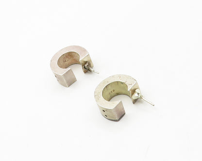 925 Sterling Silver  Vintage Etched Arrow Pattern JHoop Earrings  EG8772