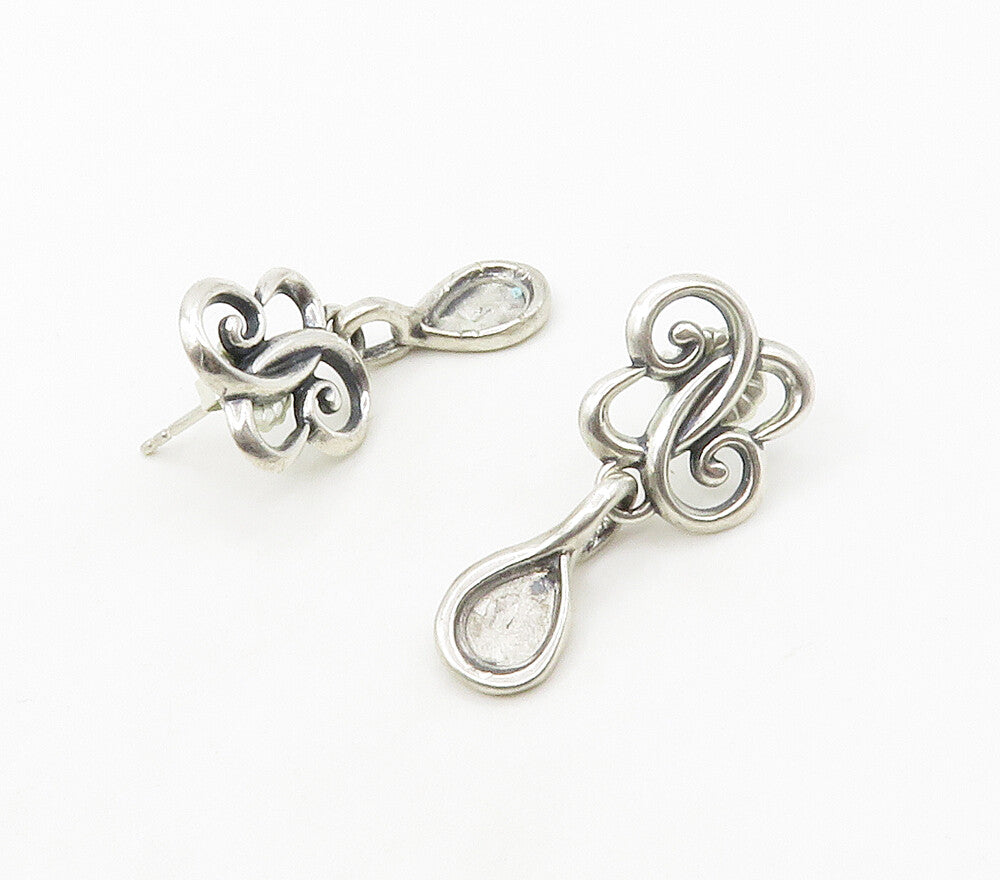 CAROLYN POLLACK RELIOS 925 Silver  Vintage Butterfly Drop Earrings  EG8504