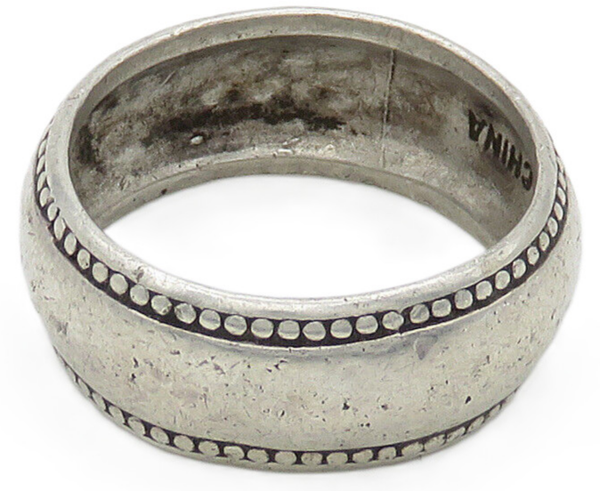 ROSS SIMON 925 Sterling Silver Vintage Circle Patterned Edge Ring Sz 9  RG16271