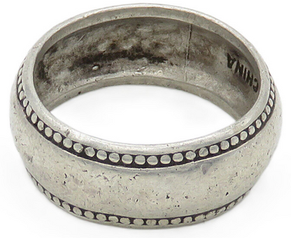 ROSS SIMON 925 Sterling Silver Vintage Circle Patterned Edge Ring Sz 9  RG16271