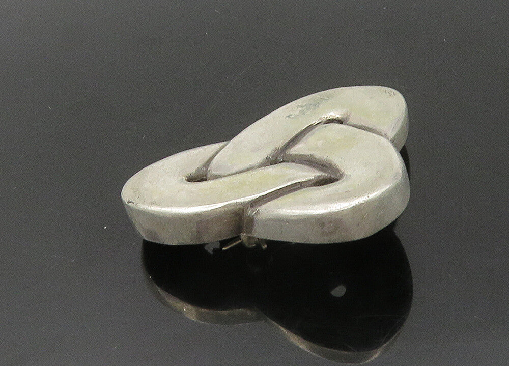 925 Sterling Silver  Vintage Celtic Knot Smooth Shiny Brooch Pin  BP8220