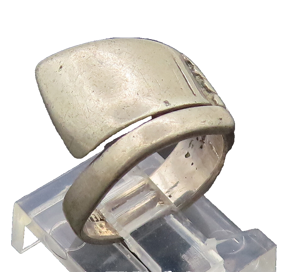 CELLINI 925 Sterling Silver Vintage Antique Beaded Bypass Ring Sz 4  RG27283