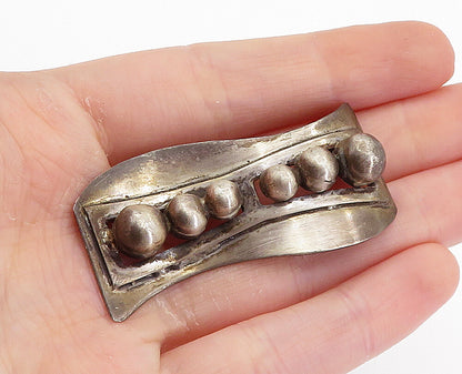 MEXICO 925 Sterling Silver  Vintage Antique Graduated Design Brooch Pin BP2796