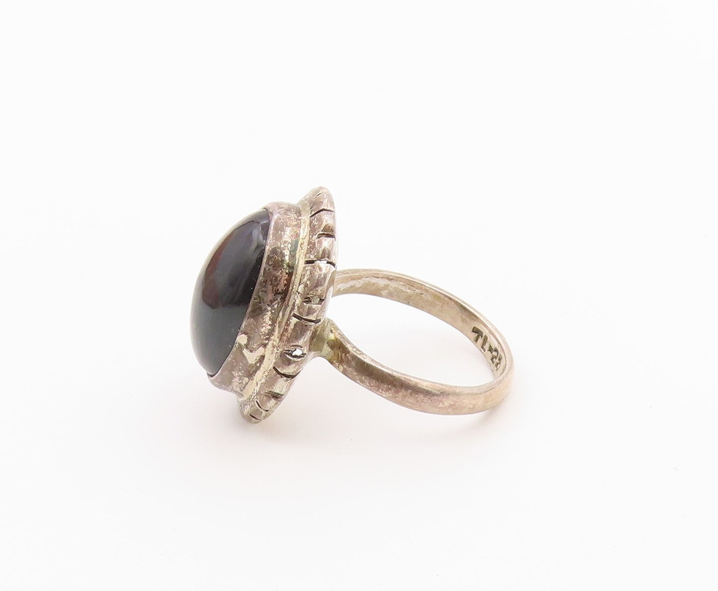 925 Sterling Silver Vintage Ring Tiger's Eye Statement Band  Sz 7.5  RG36481