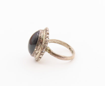 925 Sterling Silver Vintage Ring Tiger's Eye Statement Band  Sz 7.5  RG36481