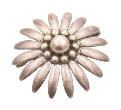 925 Sterling Silver Vintage Brooch Pin HERMANN SIERSBOL DENMARK Flower  BP11308