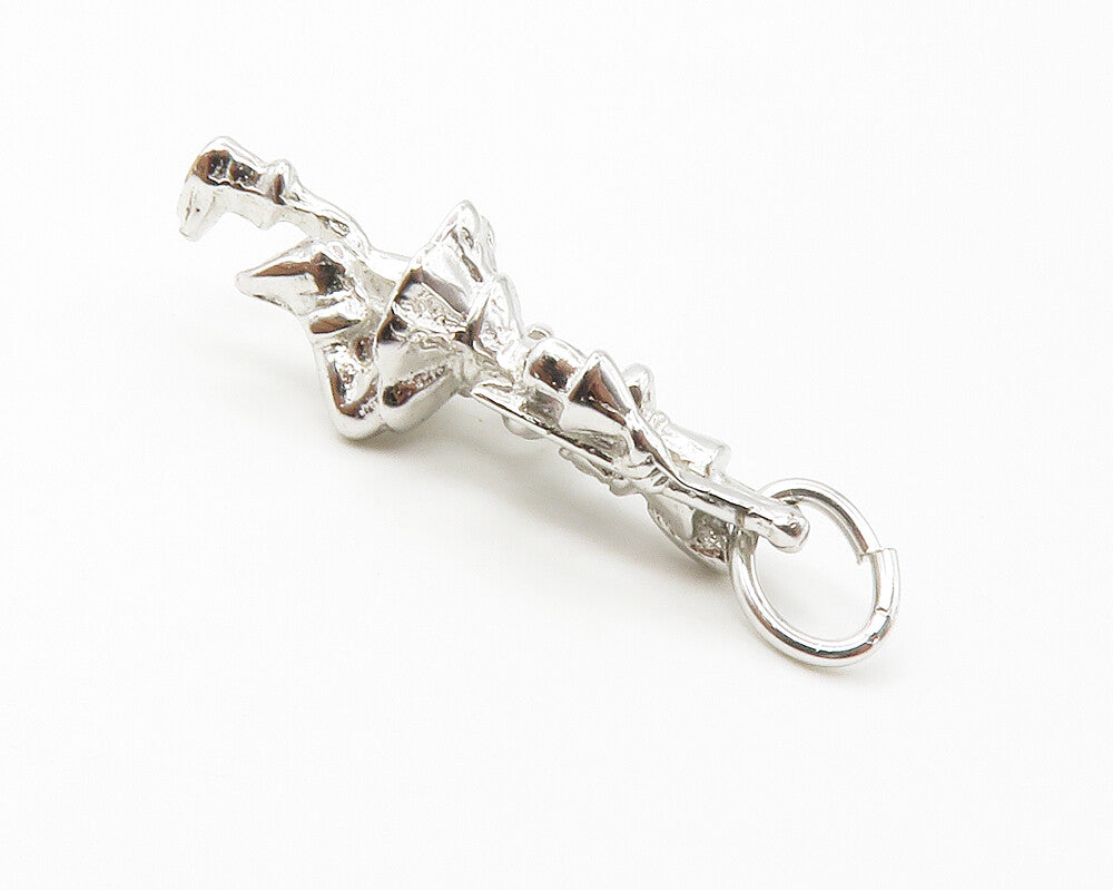 925 Sterling Silver  Vintage Petite Shiny Dancer Drop Pendant  PT11237