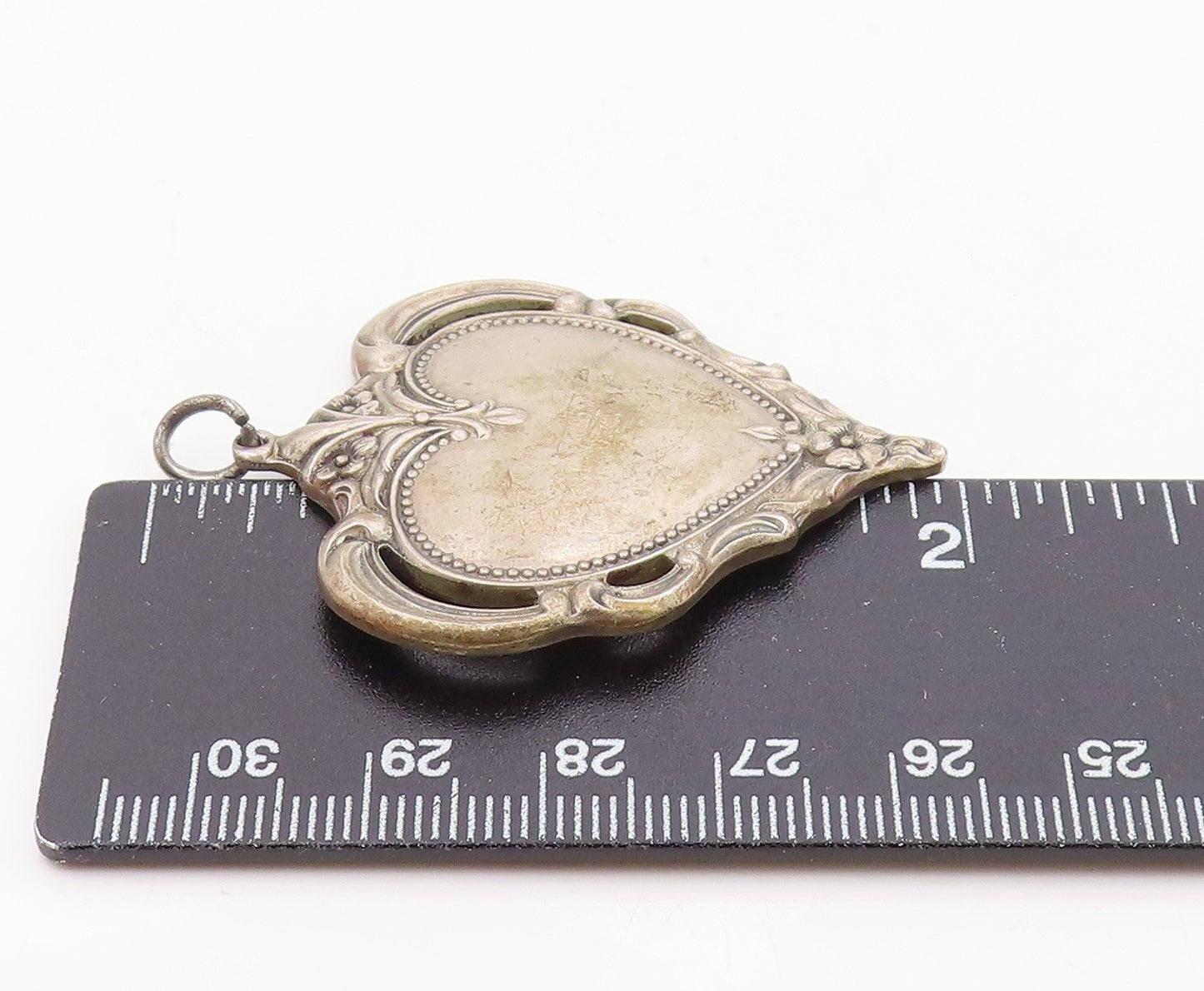 TOWLE 925 Silver  Vintage Antique Floral Swirl Love Heart Pendant  PT21020