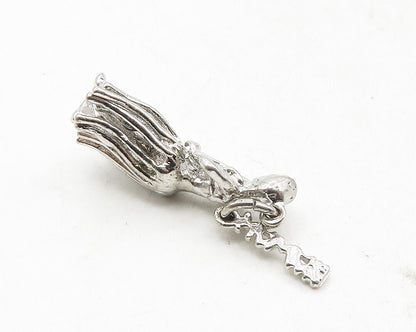 925 Sterling Silver  Vintage Petite Shiny Lady Figure Hawaii Pendant  PT6826