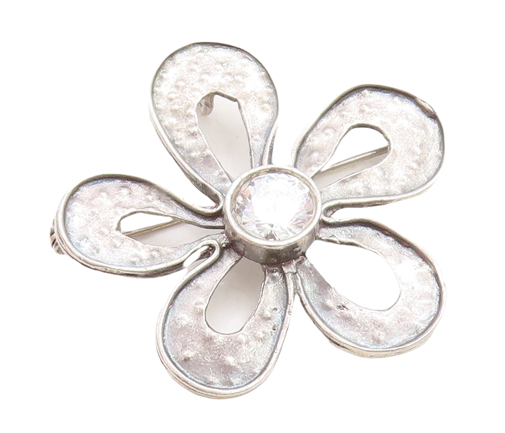 925 Sterling Silver Vintage Brooch Pin SILPADA Cutout Topaz Flower  BP11369