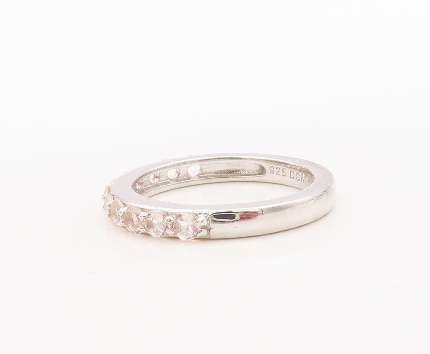 925 Sterling Silver Vintage Ring Minimalist Two Tone CZ Stackable  Sz 7  RG29470