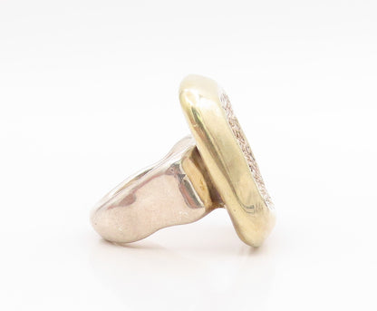 925 Sterling Silver Vintage Ring BAT AMI Brutalist Geometric Band  Sz 9  RG34588