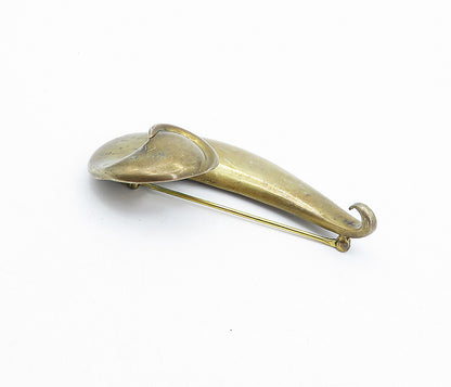 LEILA TAI 925 Sterling Silver  Vintage Smooth Comma Swirl Brooch Pin  BP1418