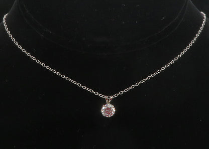 925 Sterling Silver  Sparkling Round Cut Cubic Zirconia Chain Necklace  NE2051