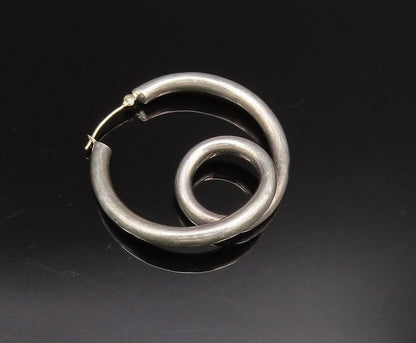 14K GOLD & 925 Silver  Vintage Two Tone Hoop Drop Singles Lot Earrings EG12050