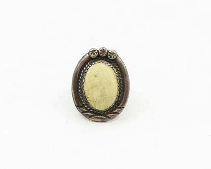 NAVAJO 925 Silver  Vintage Antique Unknown Stone Cocktail Ring Sz 8.5  RG17496