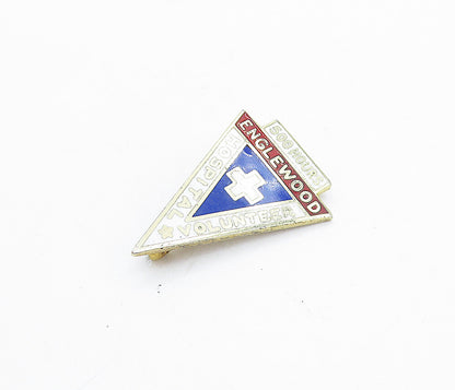 925 Sterling Silver  Vintage Englewood Hospital Volunteer Brooch Pin  BP2683
