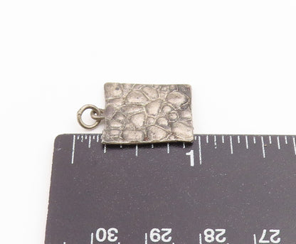 925 Sterling Silver Vintage Pendant Textured Two Tone Grandma Charm  PT26564