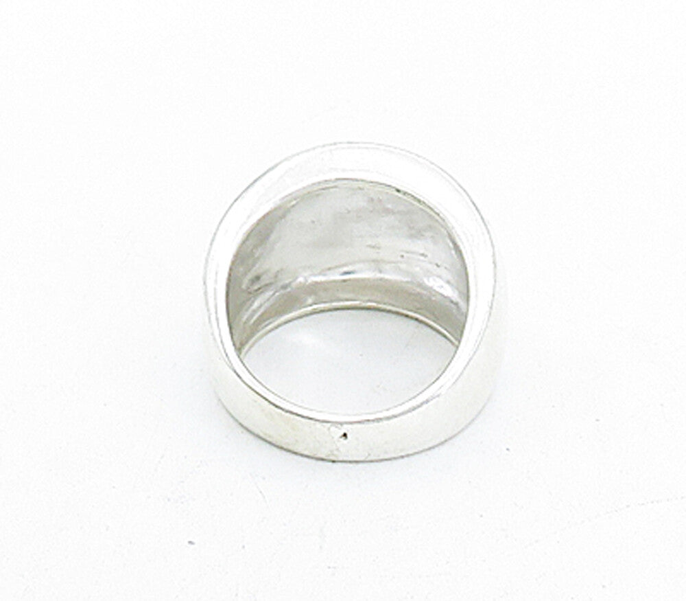 925 Sterling Silver Vintage Shiny Minimalist Tapered Band Ring Sz 7.5 RG4706