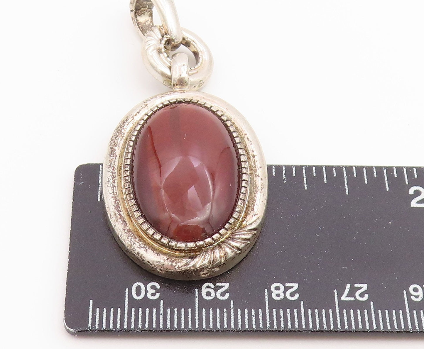 925 Sterling Silver Vintage Pendant WHITNEY KELLY Oval Carnelian Charm  PT26537