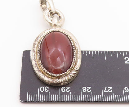 925 Sterling Silver Vintage Pendant WHITNEY KELLY Oval Carnelian Charm  PT26537
