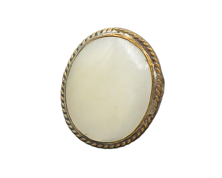 925 Sterling Silver  Vintage Mother Of Pearl Royal Cocktail Ring Sz 5  RG18852