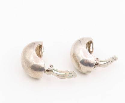 925 Sterling Silver Vintage Earrings Modernist Bold Puffy Dome Clip On  EG14121