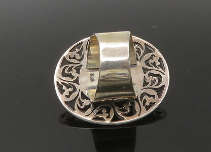 925 Sterling Silver  Vintage Amethyst Open Swirl Cocktail Ring Sz 6  RG22616