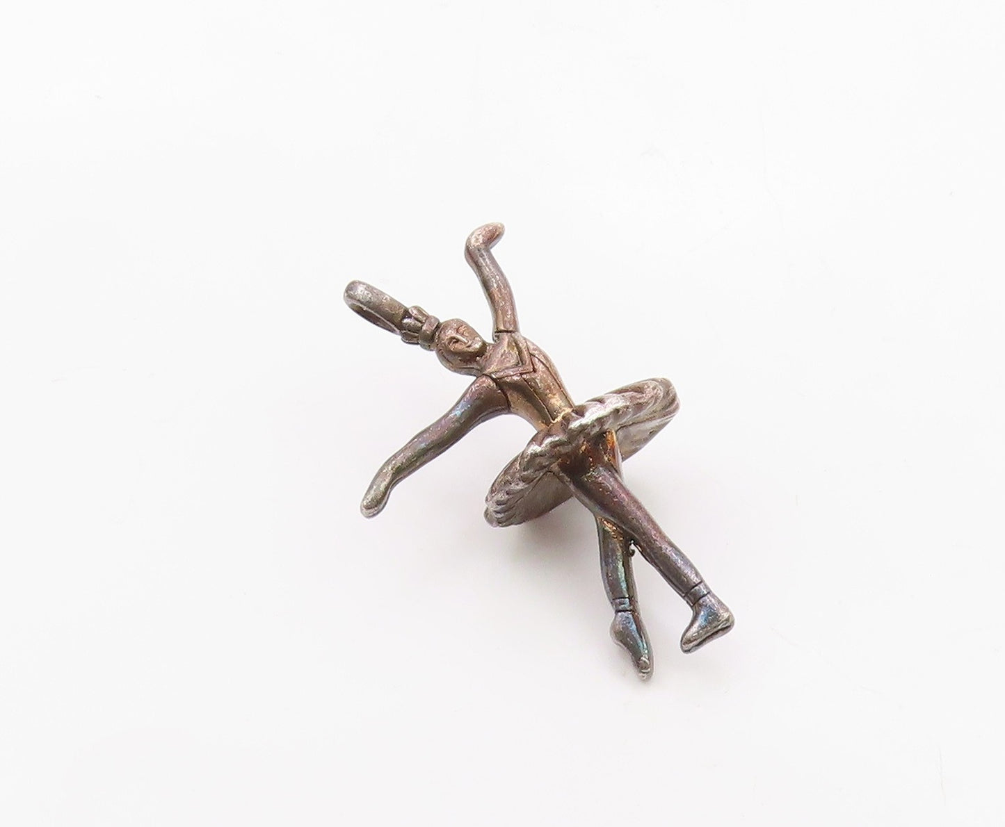 925 Sterling Silver  Vintage Dark Tone Ballet Dancer Pendant  PT19150