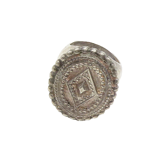 TULLA BOOTH 925 Silver  Vintage Diamond Shape Detail Band Ring Sz 7  RG19518