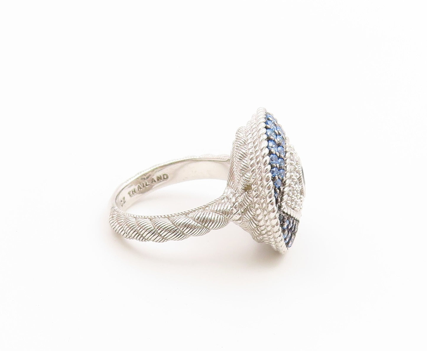 925 Sterling Silver Vintage Ring JUDITH RIPKA CZ Evil Eye Band  Sz 6  RG36873