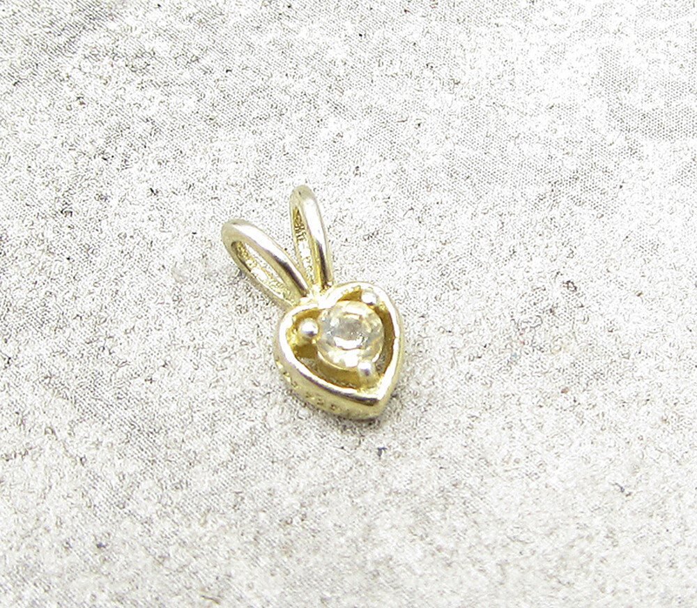 Gold Over 925 Sterling Silver Citrine Love Heart Slider Pendant PT1178