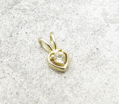 Gold Over 925 Sterling Silver Citrine Love Heart Slider Pendant PT1178