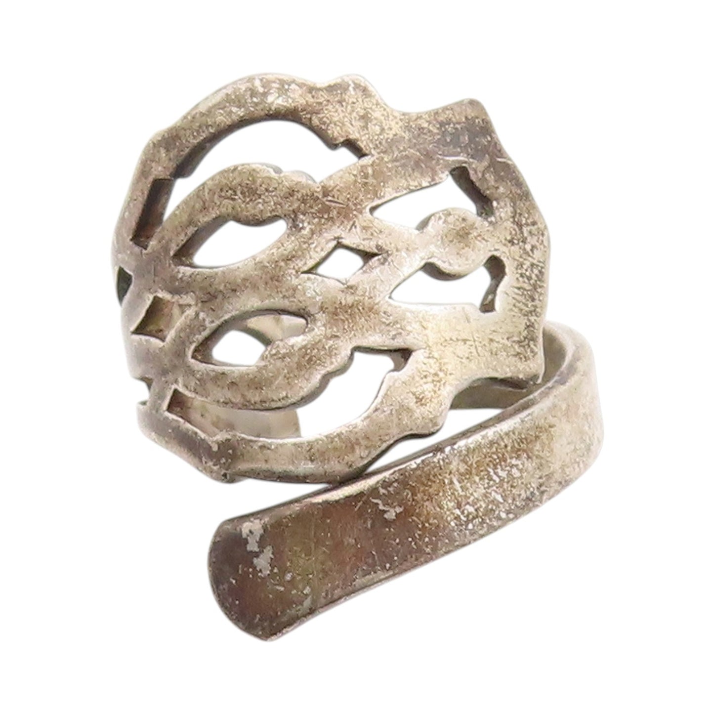 925 Sterling Silver Vintage Ring Cobra Head Cutout Bypass Design  Sz 7  RG33430