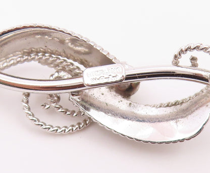 CARL ART 925 Silver  Vintage Petite Pearl Swirl Twist Brooch Pin  BP8496