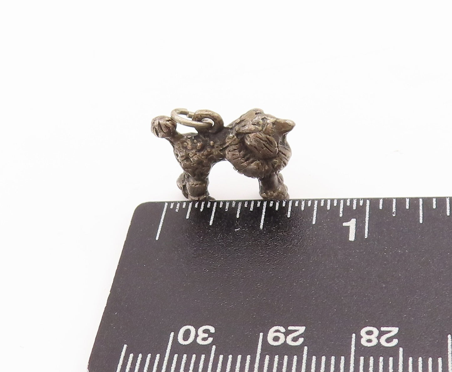 925 Sterling Silver Vintage Pendant Solid Carved 3D Mini Charm Lion  PT23312