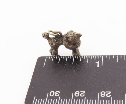 925 Sterling Silver Vintage Pendant Solid Carved 3D Mini Charm Lion  PT23312