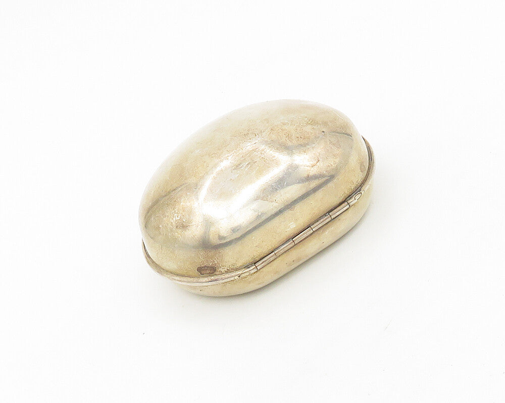 HOWARD & CO. 925 Sterling Silver  Vintage Shiny Oval Dome Trinket Box  TR2394