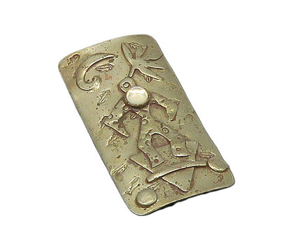 DESIGNER 925 Silver  Vintage Cabochon Milky Quartz Warrior Brooch Pin  BP8109