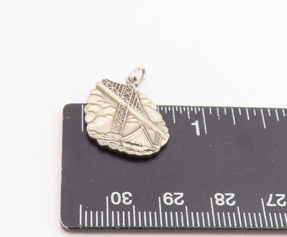 925 Sterling Silver Vintage Pendant Chesapeake Bay City Bridge Charm  PT25180