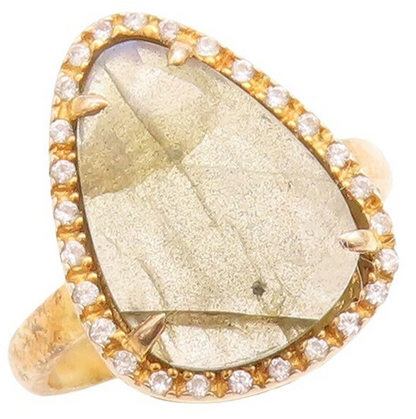 925 Sterling Silver Vintage Ring Gold Plated Alexandrite Halo Topaz Sz 7 RG30100
