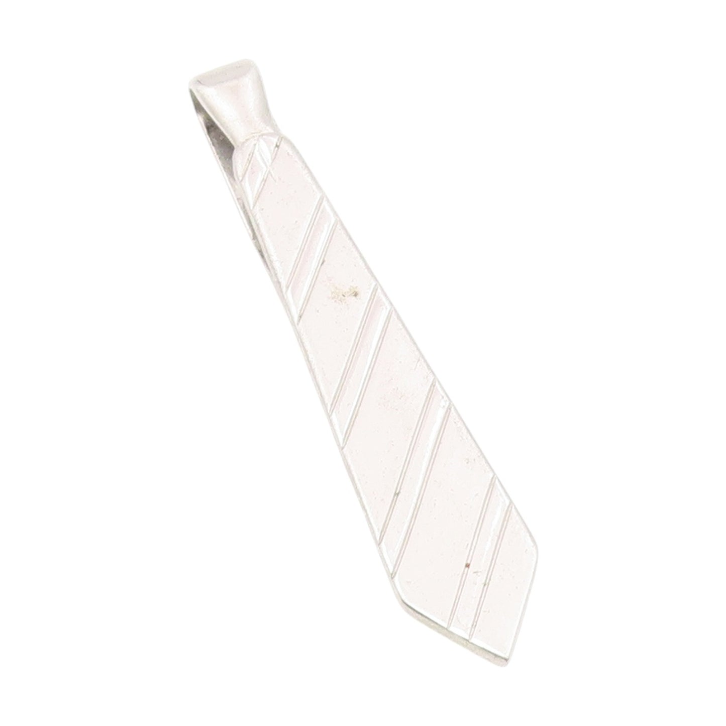 925 Sterling Silver Vintage Tie Clip MAULEIGH Classic Striped Formal Tie  TR4157