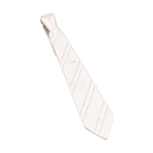 925 Sterling Silver Vintage Tie Clip MAULEIGH Classic Striped Formal Tie  TR4157