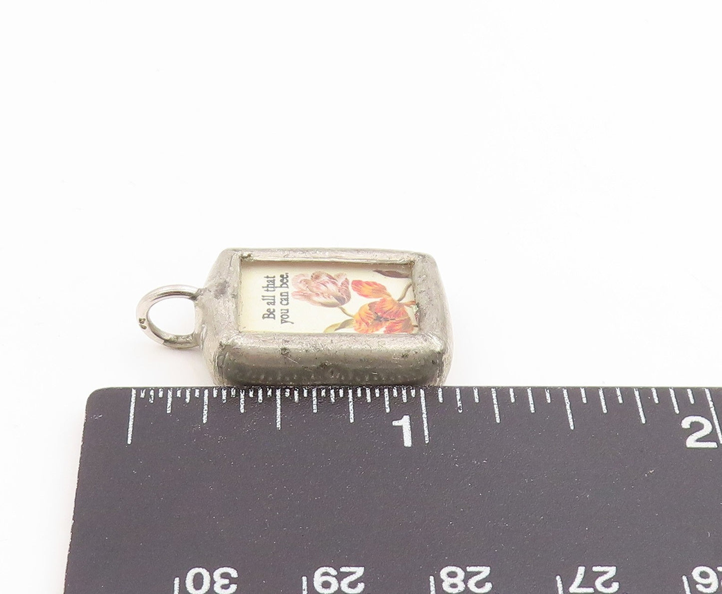 925 Sterling Silver Vintage Pendant Modernist Be All That You Can Bee  PT25919
