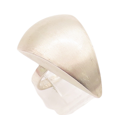 925 Sterling Silver Vintage Ring POLAND Designer Solid Triangle  Sz 7  RG28842