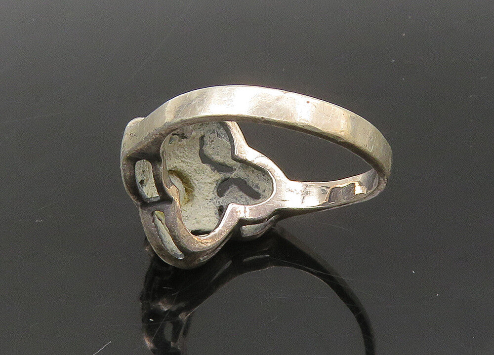 925 Sterling Silver  Vintage Amethyst Flower Dome Band Ring Sz 6  RG22065