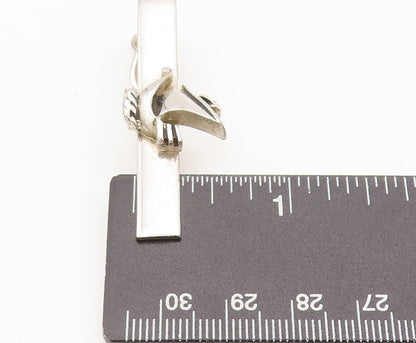 925 Sterling Silver  Vintage Sailor Ship Carved On Designer Tie Clip  TR3652
