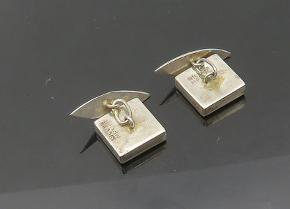 MEXICO 925 Sterling Silver  Vintage Minimalist Square Shiny Cufflinks  TR2985